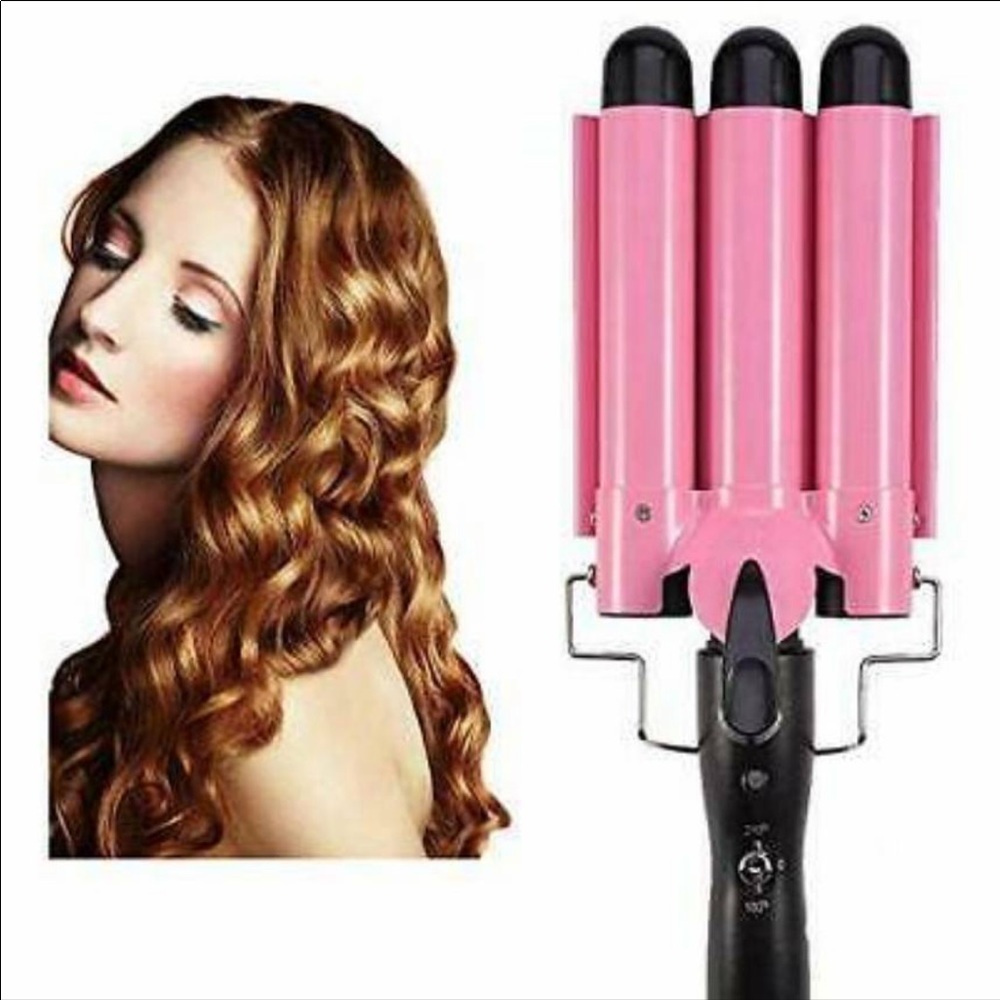 Triple rod hair curling iron